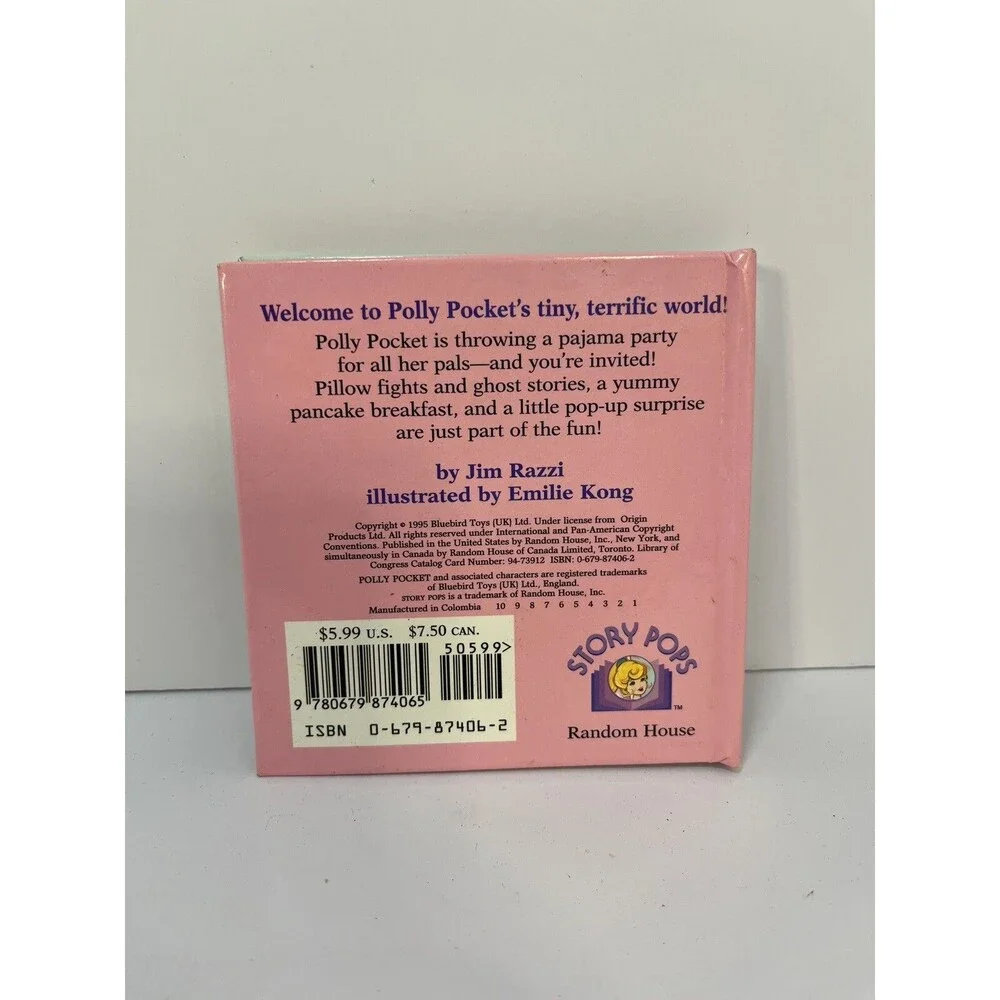 Vintage Polly Pocket's Pajama Party Pop-Up Book 1995 Bluebird Story Pops - Picture 2 of 7